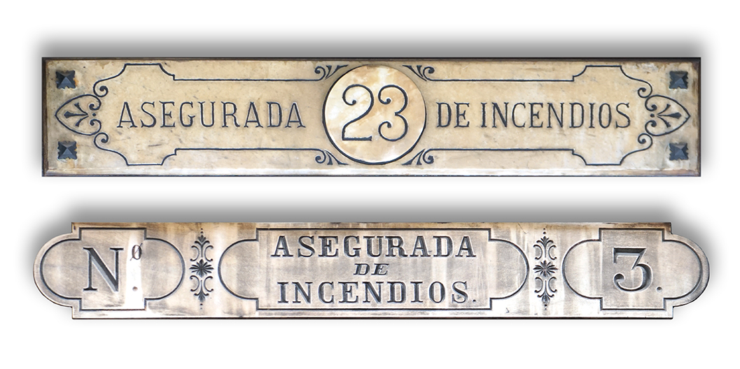 Plaques d'assegurances d'incendis de Madrid.