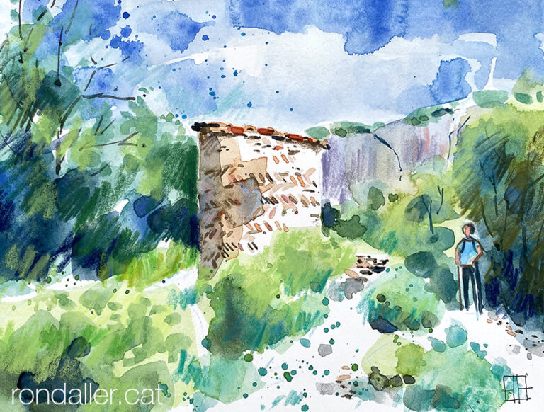 Aquarel·la amb una vista del colomar de Bertran.